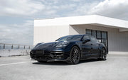 DRY CARBON BODY KIT for PORSCHE PANAMERA 971 2017 - 2023  Set includes:  Front Lip Front Bumper Trims Front Bumper Air Vent Covers Side Air Vent Covers Side Mirror Covers Side Skirts Rear Diffuser Rear Spoiler