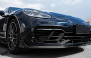 DRY CARBON BODY KIT for PORSCHE PANAMERA 971 2017 - 2023  Set includes:  Front Lip Front Bumper Trims Front Bumper Air Vent Covers Side Air Vent Covers Side Mirror Covers Side Skirts Rear Diffuser Rear Spoiler