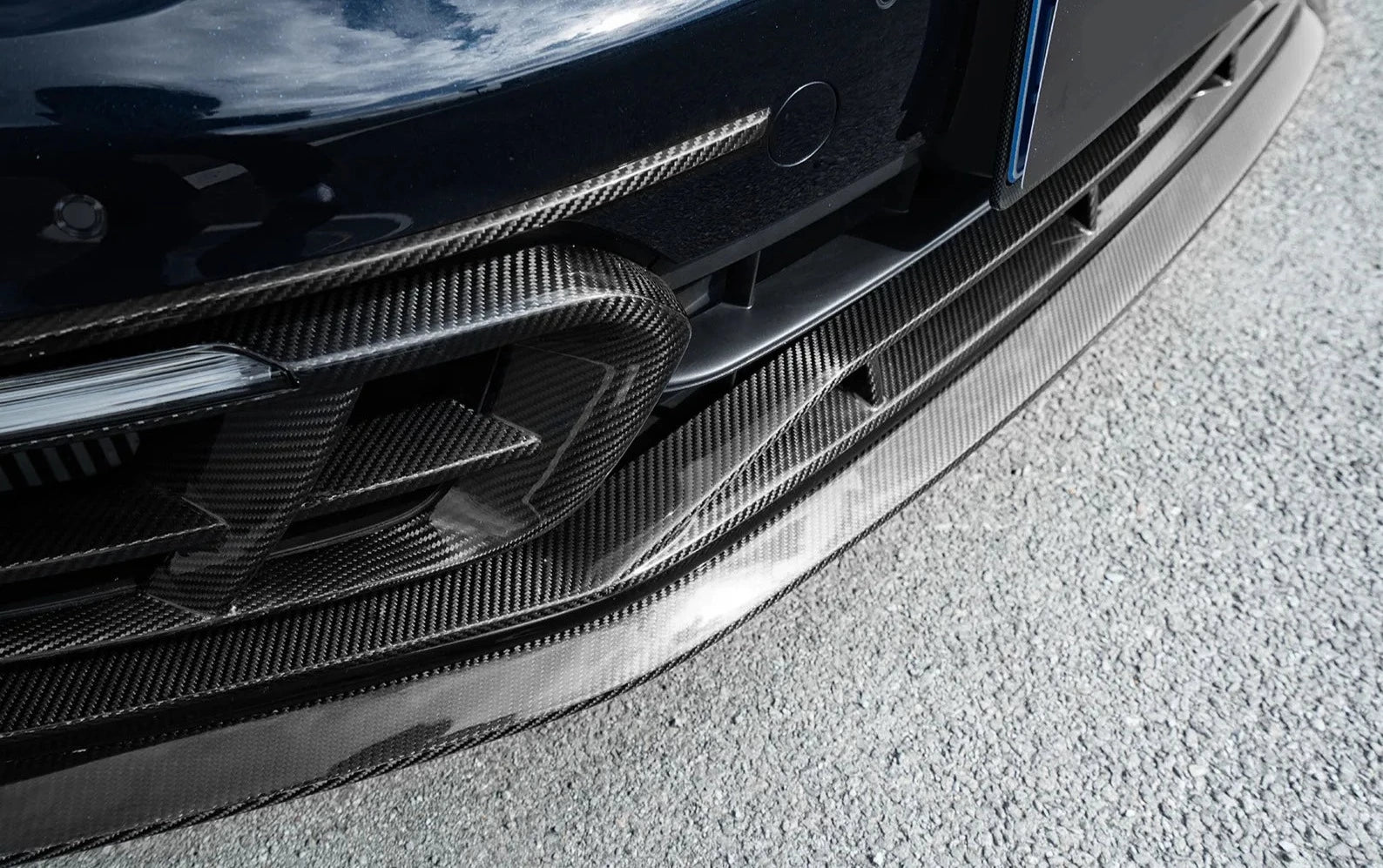 DRY CARBON BODY KIT for PORSCHE PANAMERA 971 2017 - 2023  Set includes:  Front Lip Front Bumper Trims Front Bumper Air Vent Covers Side Air Vent Covers Side Mirror Covers Side Skirts Rear Diffuser Rear Spoiler