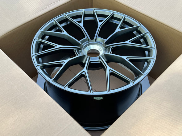 We manufacture premium quality forged wheels rims for   PORSCHE 911 992 GTS TARGA TURBO S GT3 in any design, size, color.  Wheels size:  in 20 x 9 ET 46  in 21 x 12 ET 64  PCD: CENTERLOCK  CB: CENTERLOCK  FINISH: MATTE BLACK  Forged wheels can be produced in any wheel specs by your inquiries and we can provide our specs