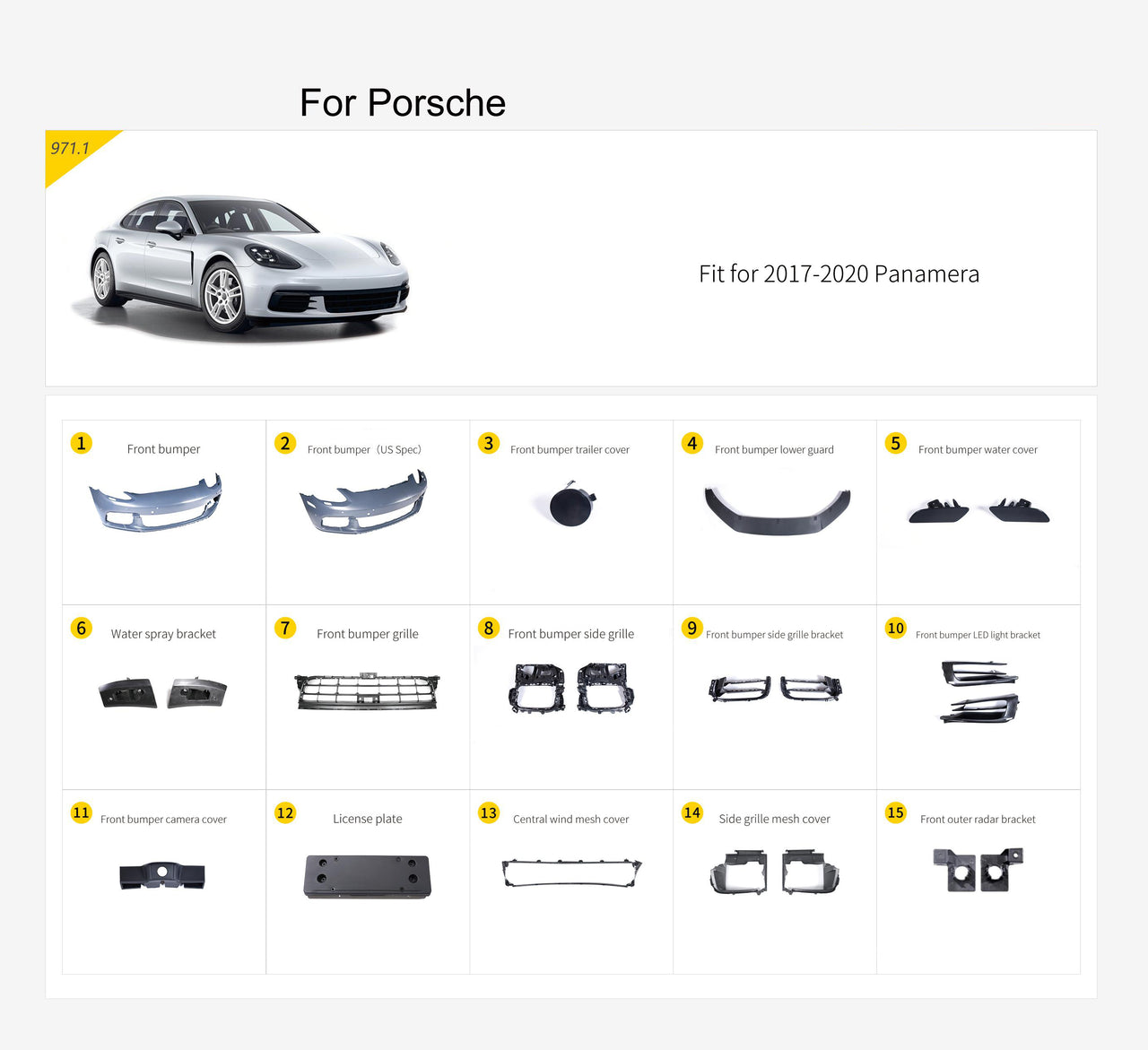 Porsche Panamera 2017-2020 Auto Parts