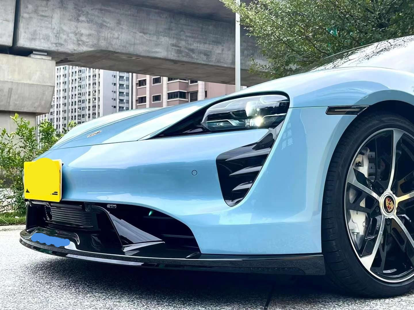 MANSORY TECHART CARBON FIBER BODY KIT for PORSCHE TAYCAN 2019+  Set include:  Front lip Hood  Front fender flares SIde skirts add-ons Rear fender flares Rear diffuser  Rear wing spoiler