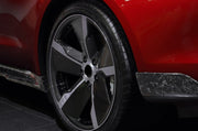FORGED CARBON KIT for PORSCHE TAYCAN TURBO FRONT LIP SIDE SKIRTS MIRROR CAPS REAR DIFFUSER