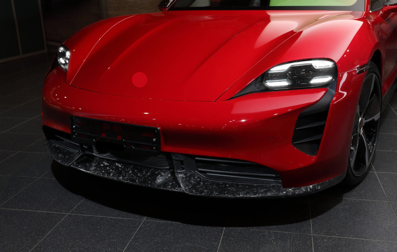 FORGED CARBON KIT for PORSCHE TAYCAN TURBO FRONT LIP SIDE SKIRTS MIRROR CAPS REAR DIFFUSER