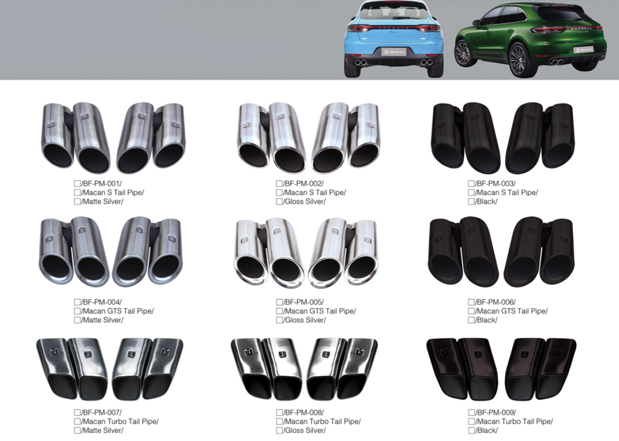macan tail pipes to custom 