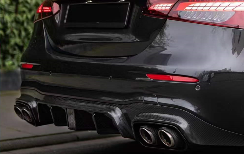 ROCKET 900 Carbon Body Kit For Mercedes Benz E Class E63 AMG W213 2020+  Set include:   Front Lip Front Bumper Air Vents Mirror Covers Engine Cover Exhasut Tips Rear Diffuser With LED Light Rear Spoiler/Wing Material: Carbon  NOTE: Professional installation is required