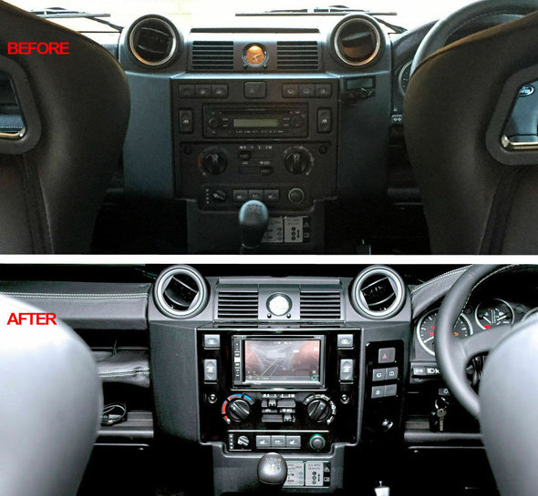 Land Rover Defender 90 / 110 - Double 2 Din Dash Nav Head Unit Fascia Panel Kit