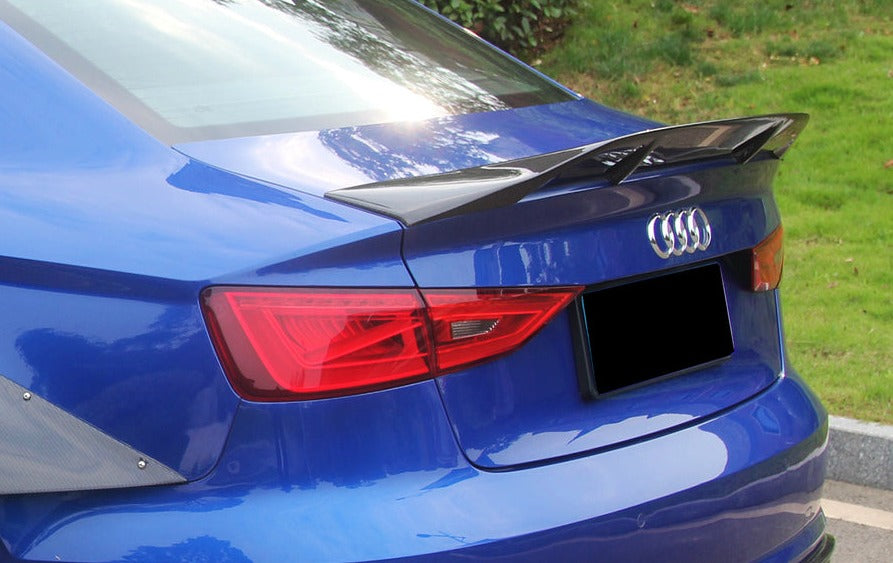 RT Style Carbon Fiber Rear Spoiler For Audi A3/S3/RS3 Sedan 8V 2013-2020  Set include:   Rear Spoiler Material: Carbon Fiber / Forged Carbon  NOTE: Professional installation is required 