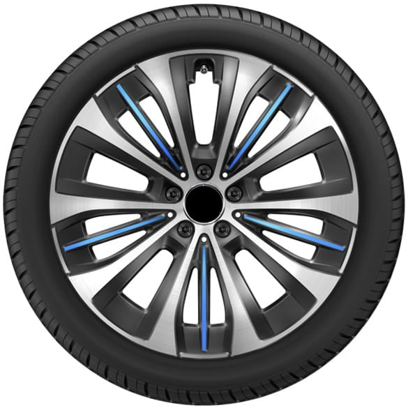We manufacture premium quality forged wheels rims for   Mercedes-benz EQE V295 2022+ in any design, size, color.  Wheels size:  Front 20 x 9 ET 50  Rear 20 x 10 ET 66  PCD: 5 x 112  CB: 66,6  Highlights: Genuine Mercedes-Benz Black blue Multi-spokes Forged wheels can be produced in any wheel specs by your inquiries and we can provide our specs