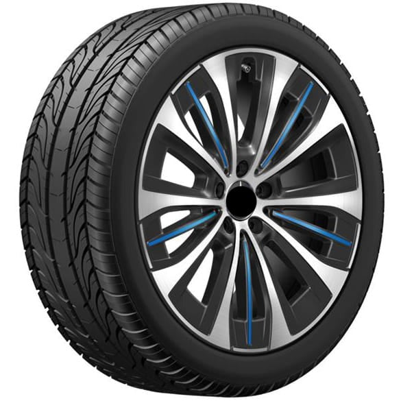 We manufacture premium quality forged wheels rims for   Mercedes-benz EQE V295 2022+ in any design, size, color.  Wheels size:  Front 20 x 9 ET 50  Rear 20 x 10 ET 66  PCD: 5 x 112  CB: 66,6  Highlights: Genuine Mercedes-Benz Black blue Multi-spokes Forged wheels can be produced in any wheel specs by your inquiries and we can provide our specs