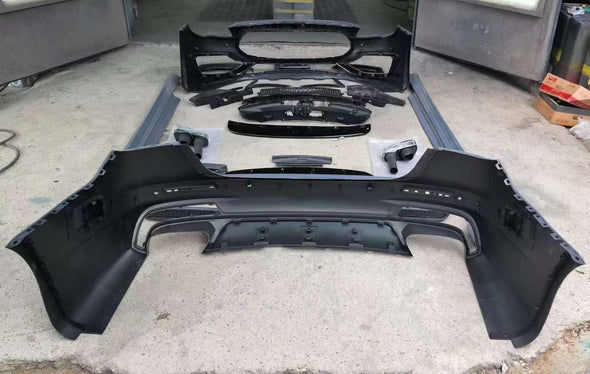 TROFEO BODY KIT FOR MASERATI QUATTROPORTE M156 2020+  Set include:  Front bumper assembly Front grille Side skirts  Rear bumper assembly Material: Plastic  Note: Professional installation is required. May require to change or modify wheel liners and bottom engine protection