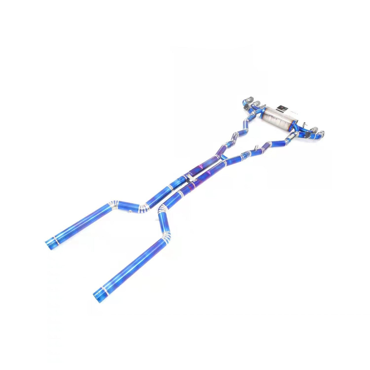Aggressive Sporty Sound Valved Exhaust Catback Muffler For BMW M8 F93 Gran Coupe 2019+ 4.4L  Set include:  Center pipes Muffler with valves The valve control unit and remote controller Material: Stainless steel  Production time: 10 days  NOTE: Professional installation is required.