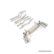 Aggressive Sporty Sound Valved Exhaust Catback Muffler For BMW M8 F93 Gran Coupe 2019+ 4.4L  Set include:  Center pipes Muffler with valves The valve control unit and remote controller Material: Stainless steel  Production time: 10 days  NOTE: Professional installation is required.