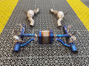 Aggressive Sporty Sound Valved Exhaust System with Mufflers for Ferrari F8 Tributo 2019 - 2023 (3.9)  Set include:  Mufflers - Catback Valves Downpipes Material: Stainless steel ( for an extra cost we can make titanium )  Optional: We can offer downpipe and catless downpipe   Production time: 20-25 days