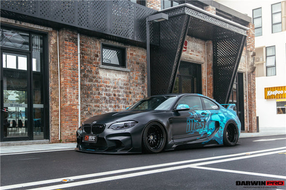 VR Style Wide Carbon Body Kit For BMW M2 F87 2016-2020  Set include:    Hood/Bonnet Front Bumper Rear Bumper Side Skirts Rear Fenders Fender Lines Doors Material: Fiberglass With Carbon, Fiberglass With Forged Carbon